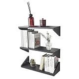 Kaboon Floating Shelves 24 x 8 in Set of 3, Book Shelf Wall Mounted, Shelves for Wall Decor and Stor