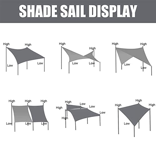 Toldo vela de sombra impermeable que bloquea los rayos UV con tejido blanco rectangular 4