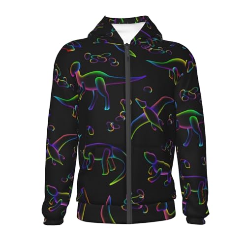 Dinosaur Kid Hoodies Boys Zip Up Sweatshirts Girls Pullover with Pocket2