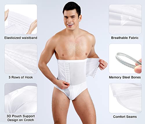 Aieoe Men’s Girdle Shorts Slimming Body Shaper Tummy Control Shorts High Waist Slimming Underwear Adjustable Waistband Thong #TOP5