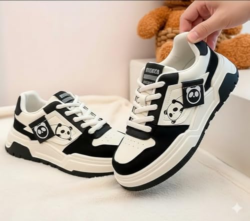 Image of Sneakers for Women Comfortable Synthetic Leather Shoes for Woman, Lace-Up Casual Girls Shoe, Lightweight Sneaker Shoes for Woman