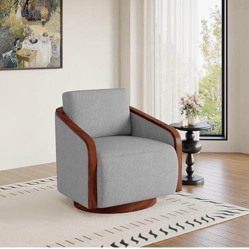 Sillón giratorio peluche gris miniatura 4