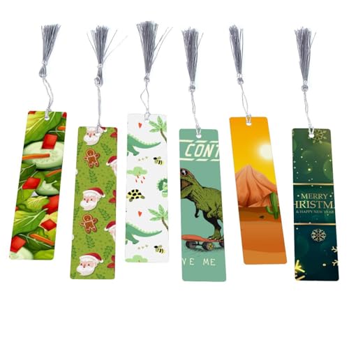 Marque-page Noël pour enseignant et lecteur, coffret cadeau de 6 pièces