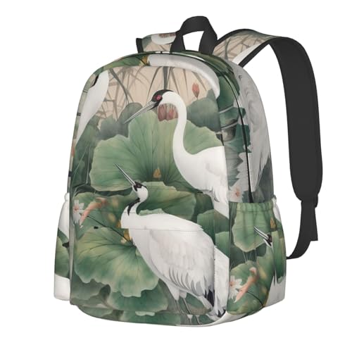 Travel Backpack for Women Men Dancing Cranes Casual Daypack Large Capacity Nurse Bag