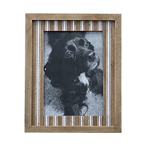 Foreside Home & Garden White Ticking Striped 5X7 Inch Wood Decorative Picture Frame #TOP9