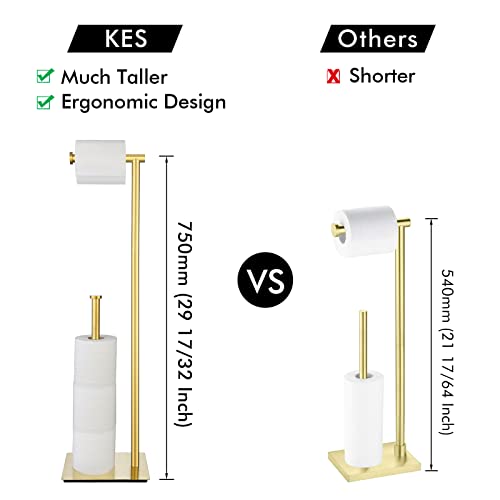 Kes Gold Paper Towel Holder Under Cabinet And Freestanding Bathroom Toilet Paper Holder With Reserve Toilet Paper Storage, A7170S30-Bz+Bph286S1B-Bz #TOP7