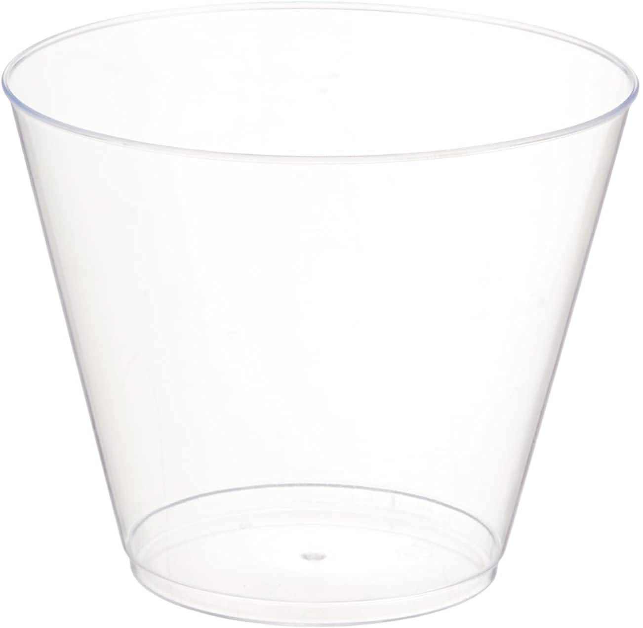 PMU Plastic Tumblers 9 oz Clear Heavy Duty Old Fashioned Drinking Glasses Party Cups BPA Free Disposable Drinkware