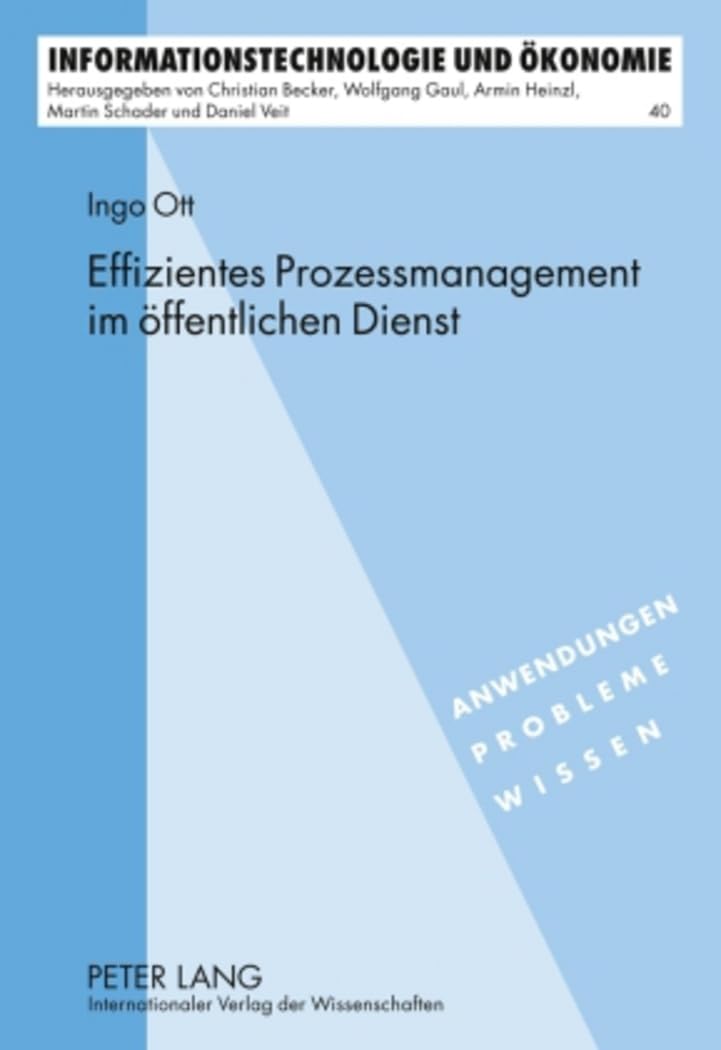 Effizientes Prozessmanagement im öffentlichen Dienst: Ein Ansatz für effizientes E-Government (Informationstechnologie und Ökonomie, Band 40)