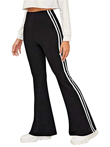 Achinel Pantalon évasé pour femme - Pantalon de yoga extensible taille haute - Pantalon de jogging, Noir , S Cover