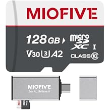 بطاقة ذاكرة Miofive - Ultimate Micro SD Card with USB 3.0 Type-C Card Reader 170MB / s، C10، U3، A2، V30، 4K for Dash Cams، Android Smartphones، Tablets، Gaming Devices 128GB