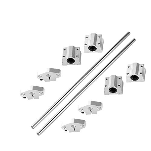 S SIENOC 300mm Linearwelle Ø8mm Linearführung Horizontale Präzisionswelle Linearlager+H-Halterung+Kugellager (Typ-6, 2Set, 300mm)