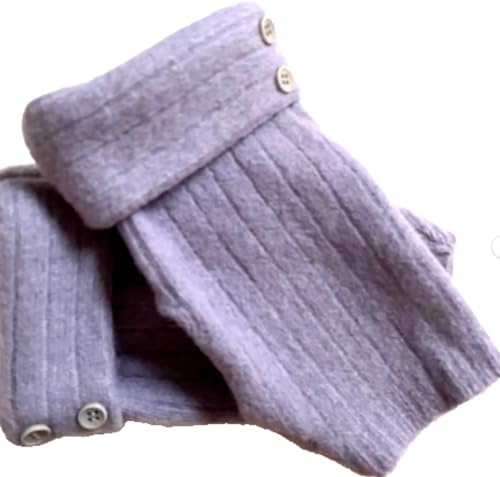 Fingerless Gloves Lavender Purple Medium M 100% Lambswool Wool Knit Women's Arm Warmers Texting Cuffs Handmade Free Shipping