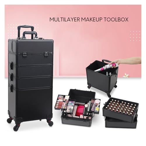 Mallette de maquillage combinée rose pour vos déplacements professionnels
