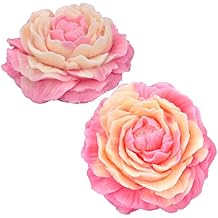 2 Pack Peony Flower Soap & Candle Mold - Silicone 3D Molds for Candy & Home Decor - Resin Casting & Making Molds
