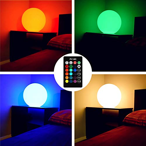 Mr.go 14-Inch Led Ball Light With Remote, Waterproof Rechargeable Led Globe Light Glowing Orb Mood Lamp, Dimmable 16 Rgb Colors, Great For Home Garden Patio Pool Party Decorative Ambient Lighting #TOP7