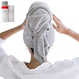 VOLO Super Hero XL Hair Towel | Super Absorbent Quick Dry Nanoweave | Reduces Dry Time by 50% | Large Wrap for All Hair Types (Super Hero Luna Gray - Tube)