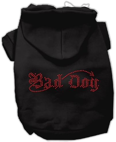 Mirage Pet Products 14-Inch Bad Dog Rhinestone Hoodies, Large, Black