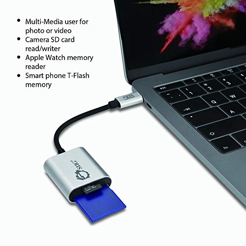 Lector tarjetas SDXC MicroSDHC USB 3.0 Type C SIIG JU-MR0F12-S1 Negro Plata 5