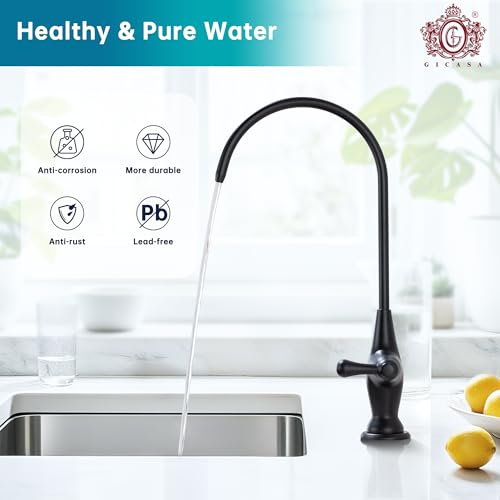 Image of Sink Drinking Water Faucet, Sink Water Filter System, Suitable for Most Reverse Osmosis or Water Filtration Systems, Stainless Steel Reverse Osmosis Faucet for Kitchen Bar, Black