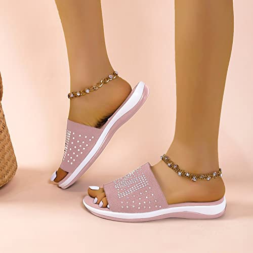 Shoes Breathable Rhinestone Fashion Platform Sandals Sandals Ladies M Women's Slipper Indoor Slippers #TOP3
