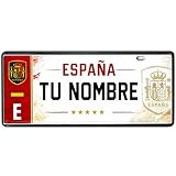 Champion's City ESPAÑA FC Matrícula Personalizable con Nombre - 6 x 14 Centímetros (RFEF 26/28)
