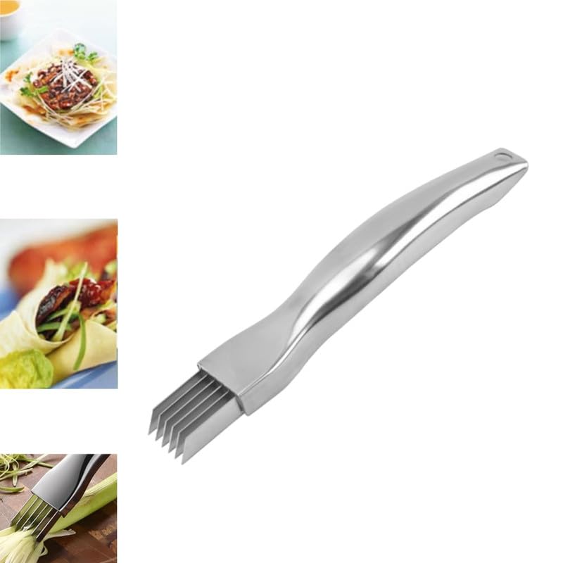2024 New Shred Silk The Knife, Stainless Steel Chopped Green Onion Knife, Kitchen Vegetable Cutter Sharp Scallion Shredding Cutter Shred Knife Household Multifunctional Food Slicer Gadget