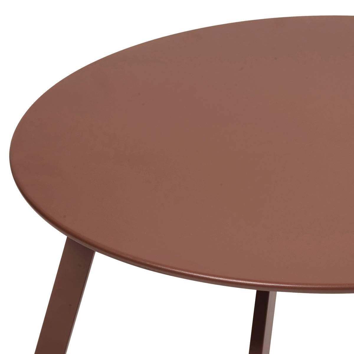 Hespéride - Tavolino Laterale Saona in Terracota, Acciaio Inossidabile Antiruggine, Resistente ai Raggi UV, 70 x 40 cm - per Giardino, Terrazzo, Balcone