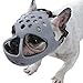 BARKLESS Dog Muzzle for Short Snout Bulldog (M, Grey)