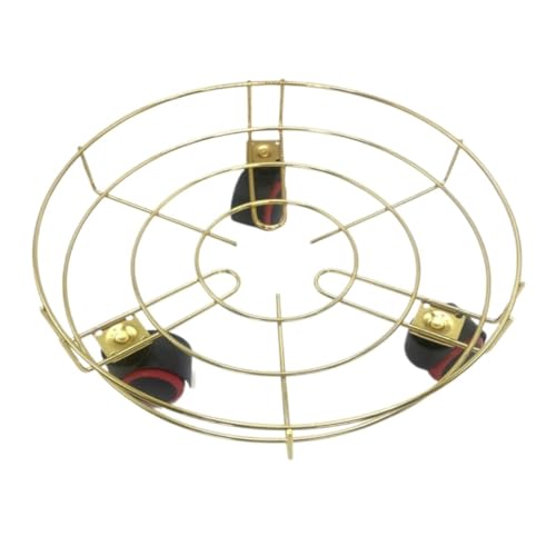 Soporte universal para macetas de metal con ruedas, soporte móvil para botellas, carrito de flores dorado para uso en interiores y exteriores, decoración de jardín