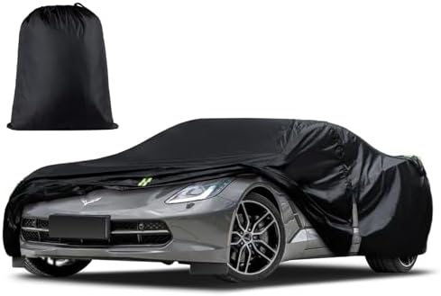 Car Cover Custom Fit for Chevrolet Corvette C4 C5 C6 C7 C8 1980–2026, Waterproof All Weather Full Exterior Cover Sun Snow Rain Protect with Door Zipper (Not Include Mirror Pocket)