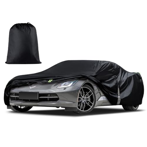 Car Cover Custom Fit for Chevrolet Corvette C4 C5 C6 C7 C8 1980–2026, Waterproof All Weather Full Exterior Cover Sun Snow Rain Protect with Door Zipper (Not Include Mirror Pocket) by Migaven - Used condition - US$28.27