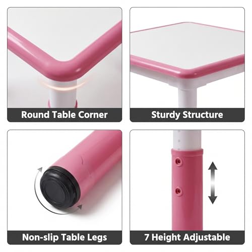 Image of a baby cherry Height Adjustable Graffiti Kids Study Table and Chair Set | Study Table for Kids | Table Chair Set for 3-6 Years | Adjustable Height with Safety Design for Activity Use