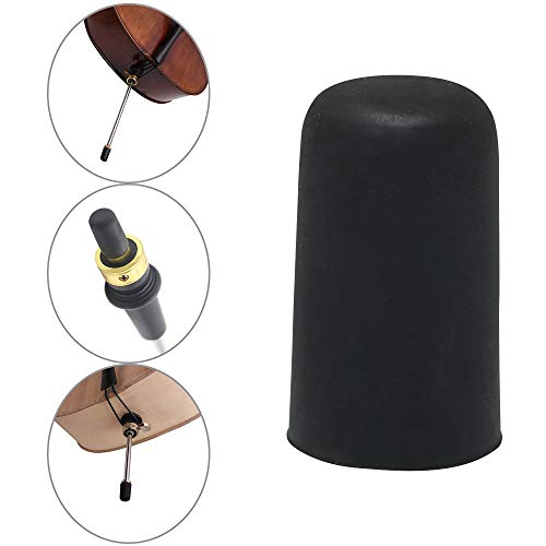 WHYHKJ 4pcs Rubber Tip for Cello Endpin Non-Slip Cap Instrument Protector Cello Accessories, Black