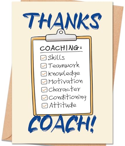 uugtcard Thank You Coach Card, Coach Thank You Gift from Team Player