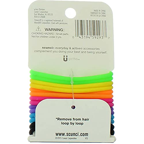 Scunci No-Slip Grip Evolution Bright Jelly Ponytailers, 14 Count, Colors May Vary #TOP4