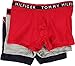 Tommy Hilfiger Men's 3-Pack Cotton Stretch Trunk, Black/Grey/Red, X-Large/40-42