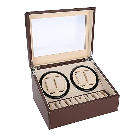 Enrollador de Reloj, Caja Relojes Automaticos, Enrollador de Reloj Automático con Motor Silencioso, Caja de Reloj Mecánica de Cuerda Automática Retro, Vitrina de Almacenamiento para Caja de Reloj