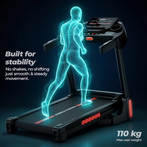 Image of Lifelong 4.5HP Peak Foldable Treadmill for Home| Gym Equipment for Home Workout | Wide Belt | LED Display | 15 Level Auto Incline | 14 km /h Speed | 12 Preset Programs | Hydraulic Fold | Bluetooth & Fit Show App | 110kg Max Weight