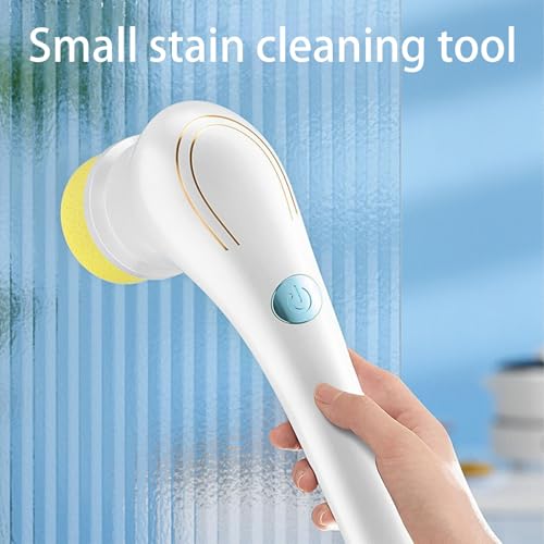 Electric Spin Scrubber - Rechargeable Power Cleaning Brush with 5 Replaceable Heads for Kitchen, Bathroom - Image 3