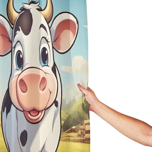 Rideau de douche vache en polyester 183x183 cm avec 12 œillets