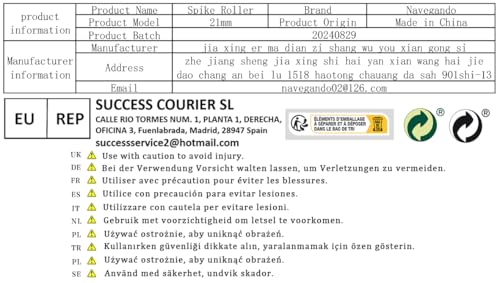 Navegando Stachelwalze,Stachelwalze Ausgleichsmasse,Selbstnivellierende Betonwerkzeuge entfernen Blasen glatt, 21 mm Nadel (500 mm x 100 mm)