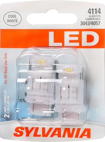 SYLVANIA - 4114 LED White Mini Bulb - Bright LED Bulb, Ideal for Daytime Running Lights (DRL) and Back-Up/Reverse Lights (Contains 2 Bulbs)