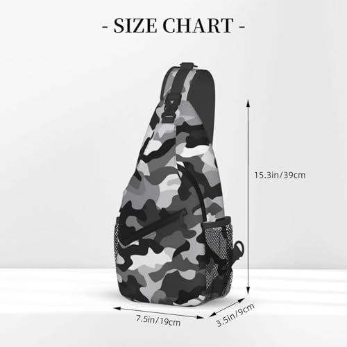 Bolso cruzado estilo camuflaje negro y blanco para hombres y mujeres miniatura 3