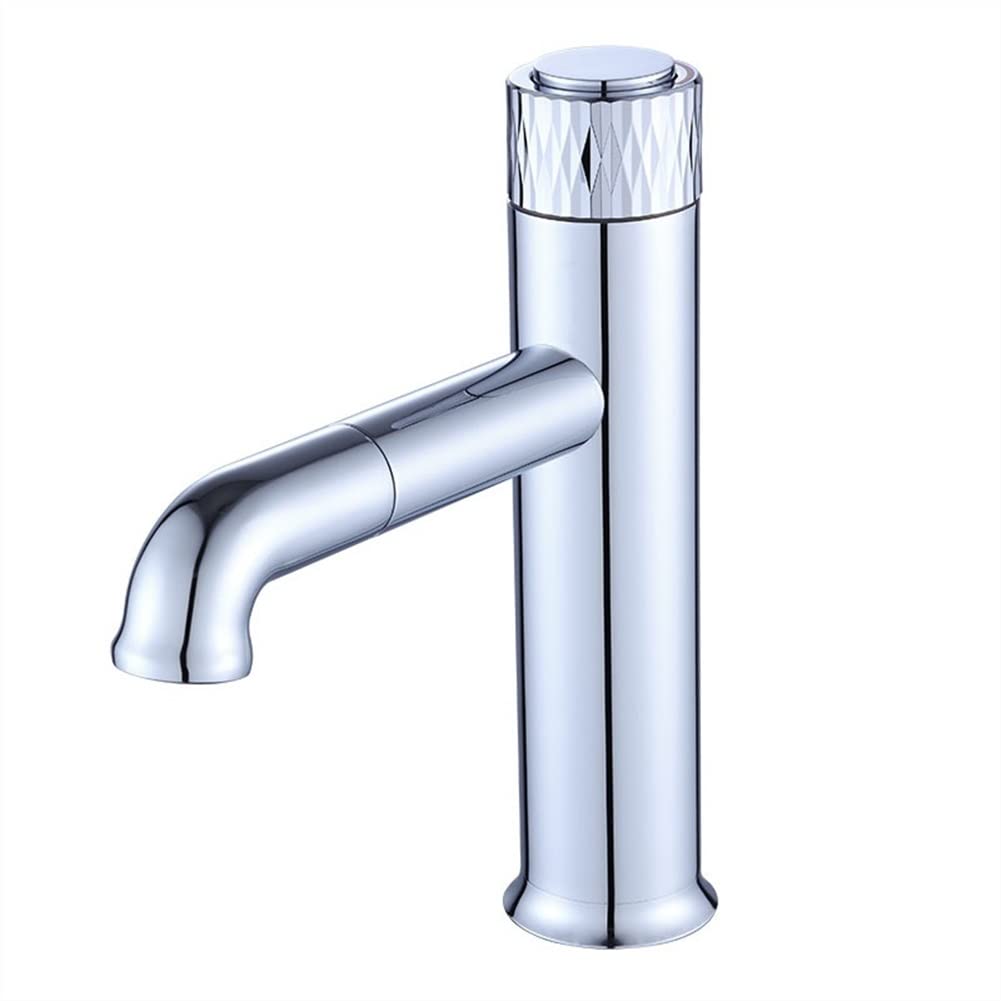 Robinet de lavabo de salle de bain chrome haut de gamme au design épuré et moderne