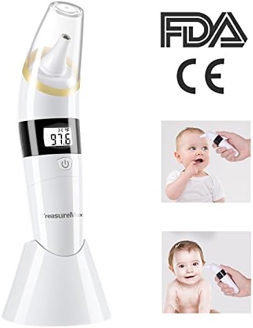 Forehead and Ear Thermometer,TreasureMax Infrared Digital Thermometer for Baby,Kids and Adults with Fever Indicator CE and FDA Approved