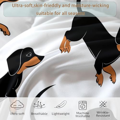Edredón de perros salchicha de 180 x 200 cm sin funda y lavable para todo el año 8