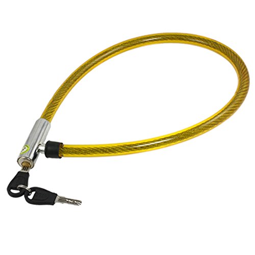Aexit Flexible Steel Bike Locks Wire Wound Cable Bicycle Bike Lock Yellow U-Locks w Keys