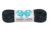Derby Laces Black 96 Inch Waxed Skate Lace for Roller Derby, Hockey and Ice Skates, and Boots