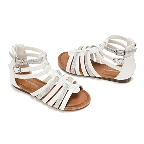 Image of FUNKYMONKEY Girls Gladiator Strap Sandals Flat Thong Cross Strappy Sandals