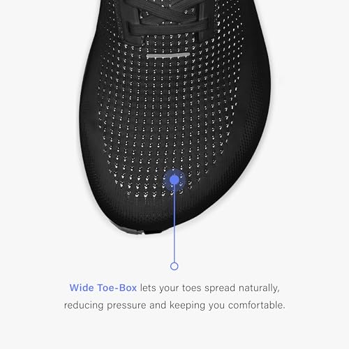 FLUX FOOTWEAR Adapt Bundle – Zero-Drop Running Shoes with Knit Upper & UltraFlex Midsole + 3-Pack Medium No-Show Toe Socks – Lightweight, Breathable, and Versatile – Black/White - US Size 104